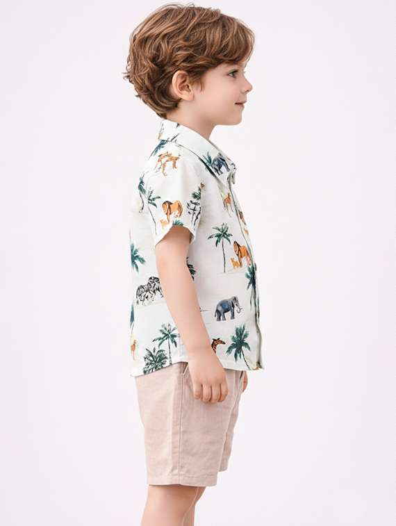 Boys Printed Shirt And Shorts Set - 22346091 -  Standard Image - 2