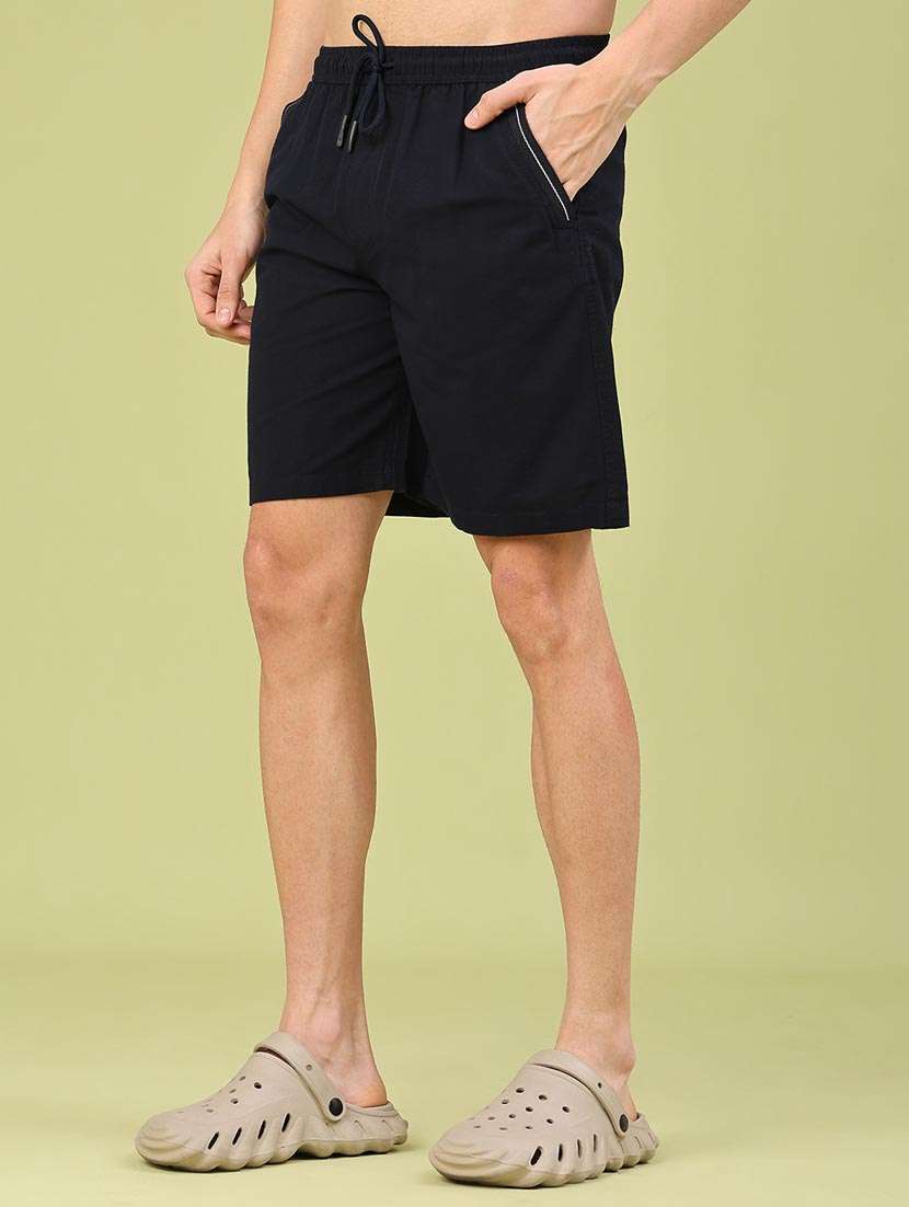 Men Solid Mid Rise Regular Fit Shorts - 22346108 -  Standard Image - 2