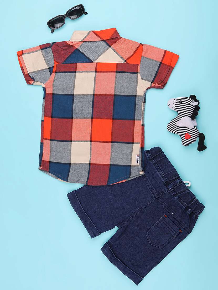 red cotton combo infant twin set - 22346127 -  Standard Image - 2