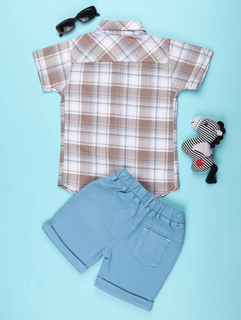 blue cotton combo infant twin set - 22346147 -  Standard Image - 2