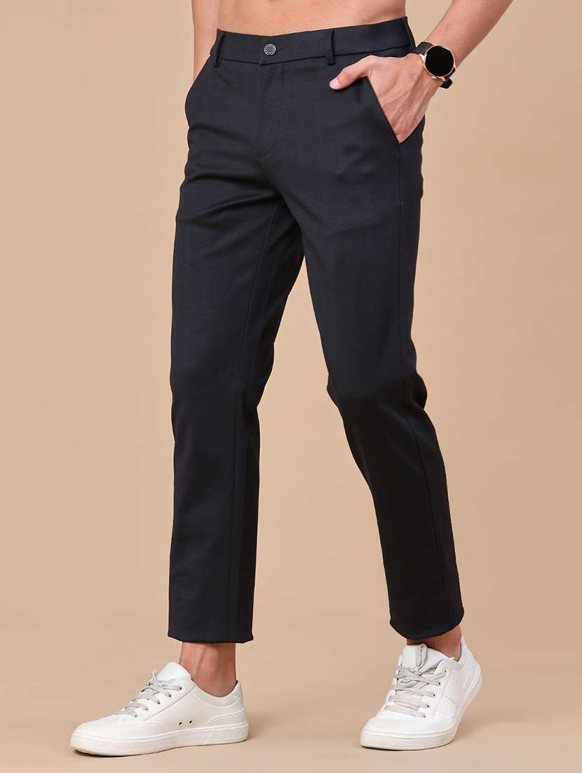 Men Solid Mid Rise Chinos Casual Trouser - 22346220 -  Standard Image - 2