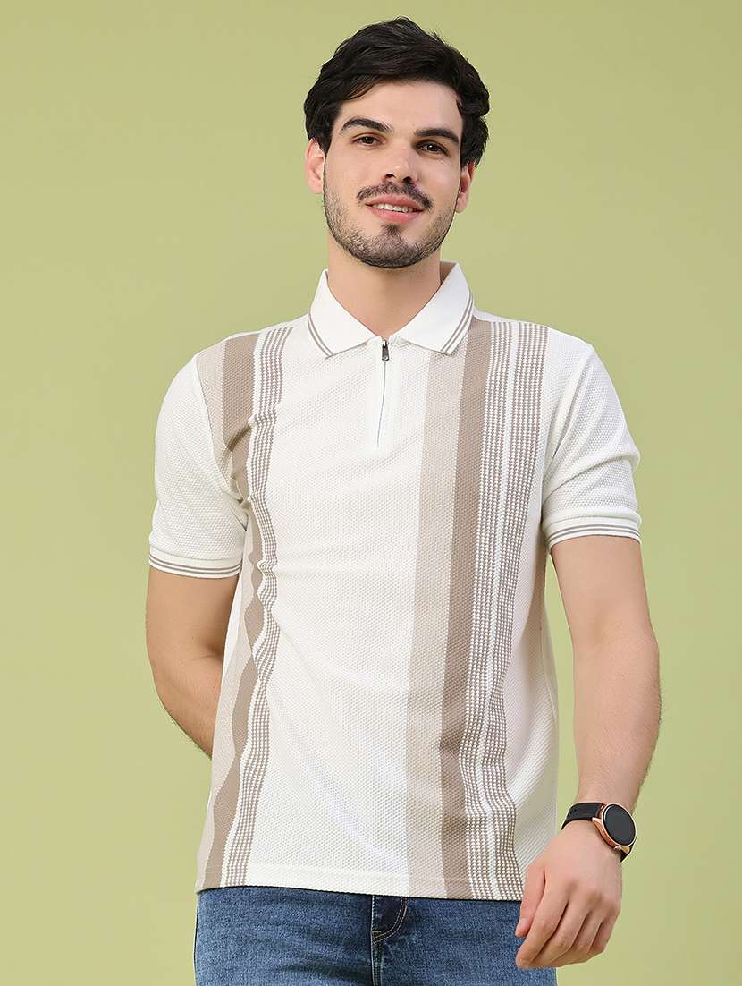 men striped short sleeve slim fit polo t-shirt - 22346235 -  Standard Image - 2