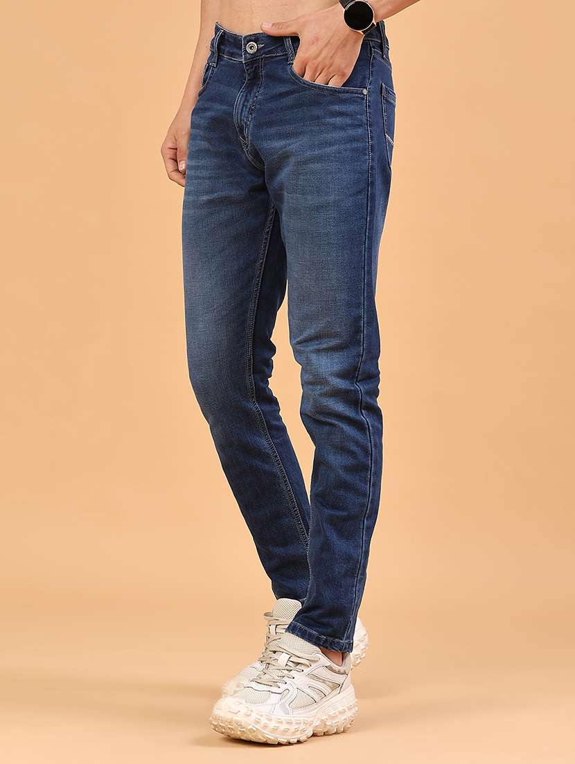 men washed mid rise full length slim fit jeans - 22346249 -  Standard Image - 2