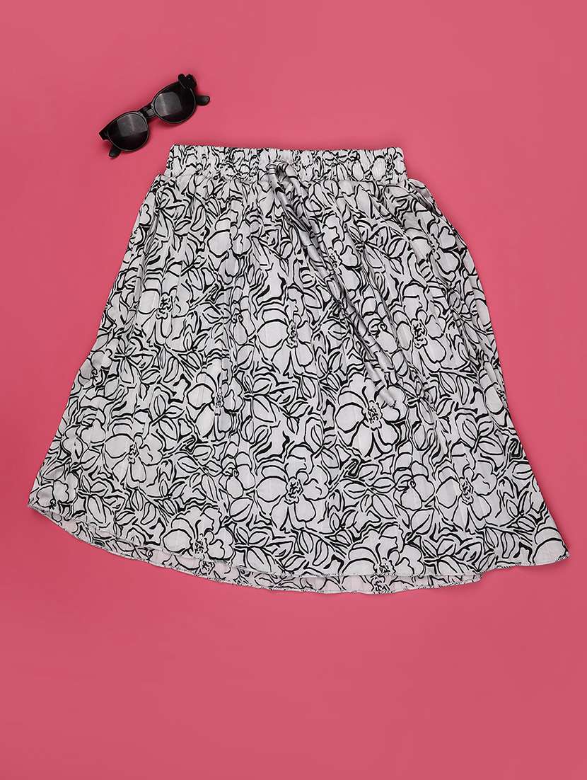 off white satin flared skirt - 22346343 -  Standard Image - 2
