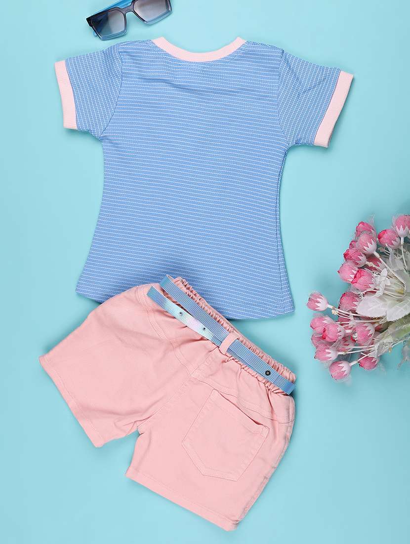 blue cotton combo infant twin set - 22346358 -  Standard Image - 2
