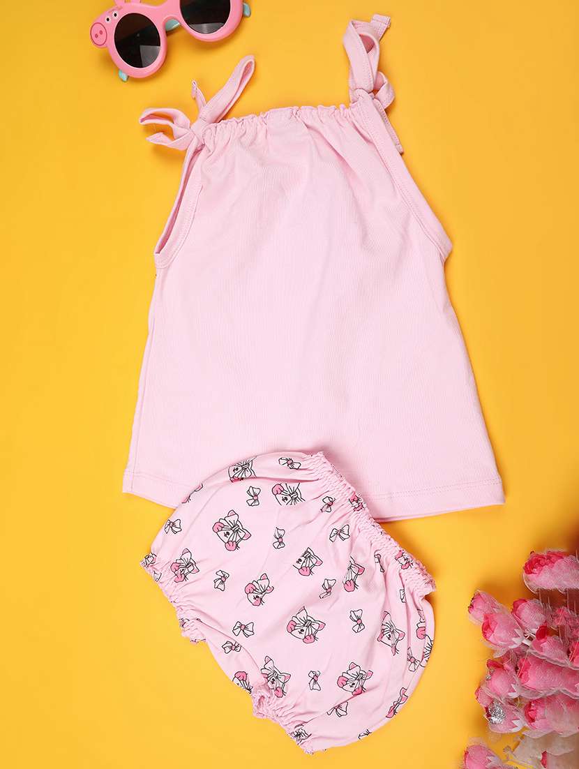 pink cotton combo infant twin set - 22346369 -  Standard Image - 2