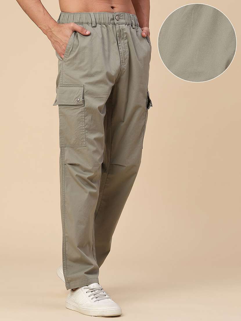 men solid mid rise regular fit cargo  - 22346414 -  Standard Image - 2