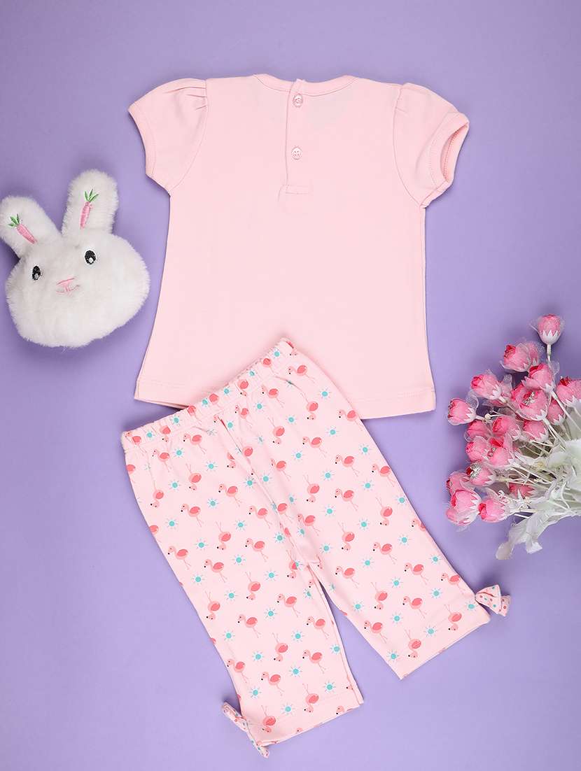 pink cotton combo infant twin set - 22346477 -  Standard Image - 2