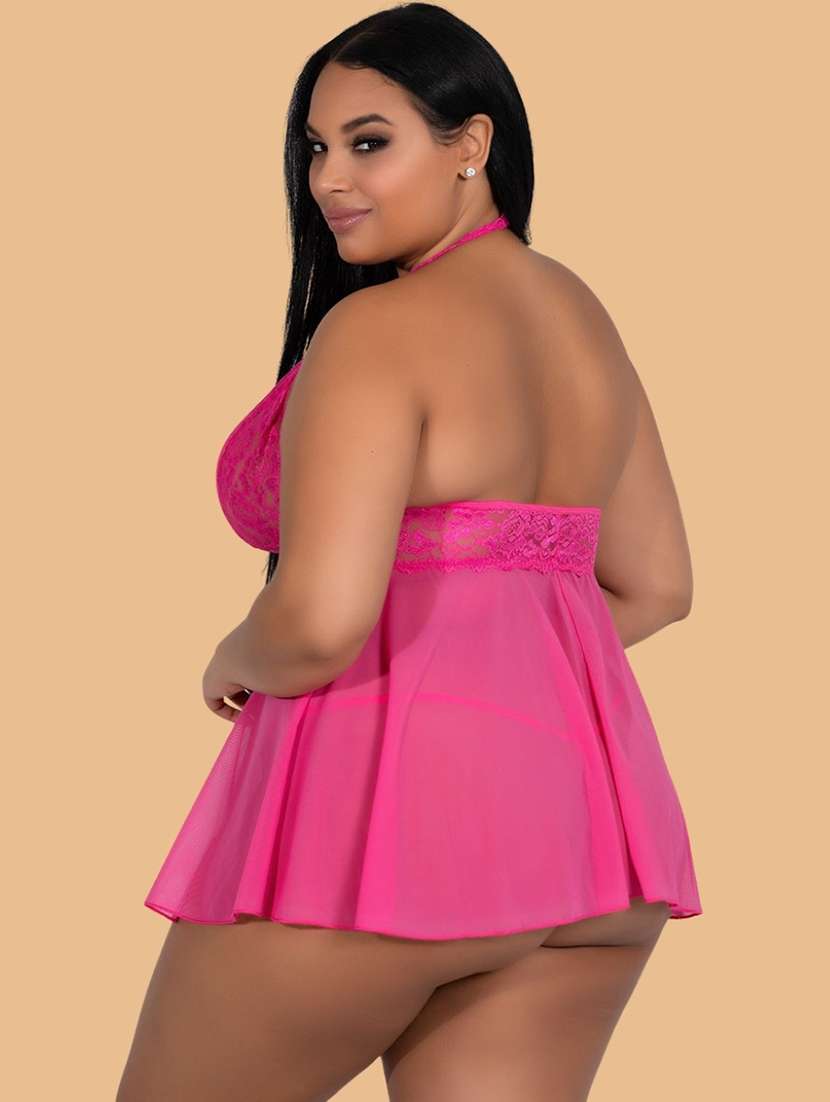 women self designed sleeveless lace babydoll - 22346804 -  Standard Image - 2