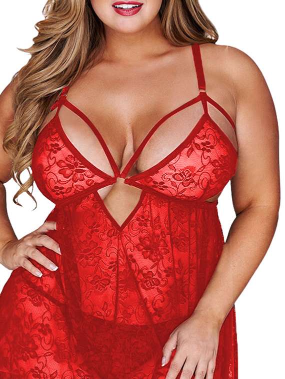 women self designed sleeveless lace babydoll - 22346864 -  Standard Image - 2