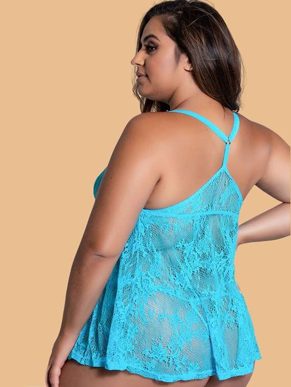 women self designed sleeveless lace babydoll - 22347092 -  Standard Image - 2