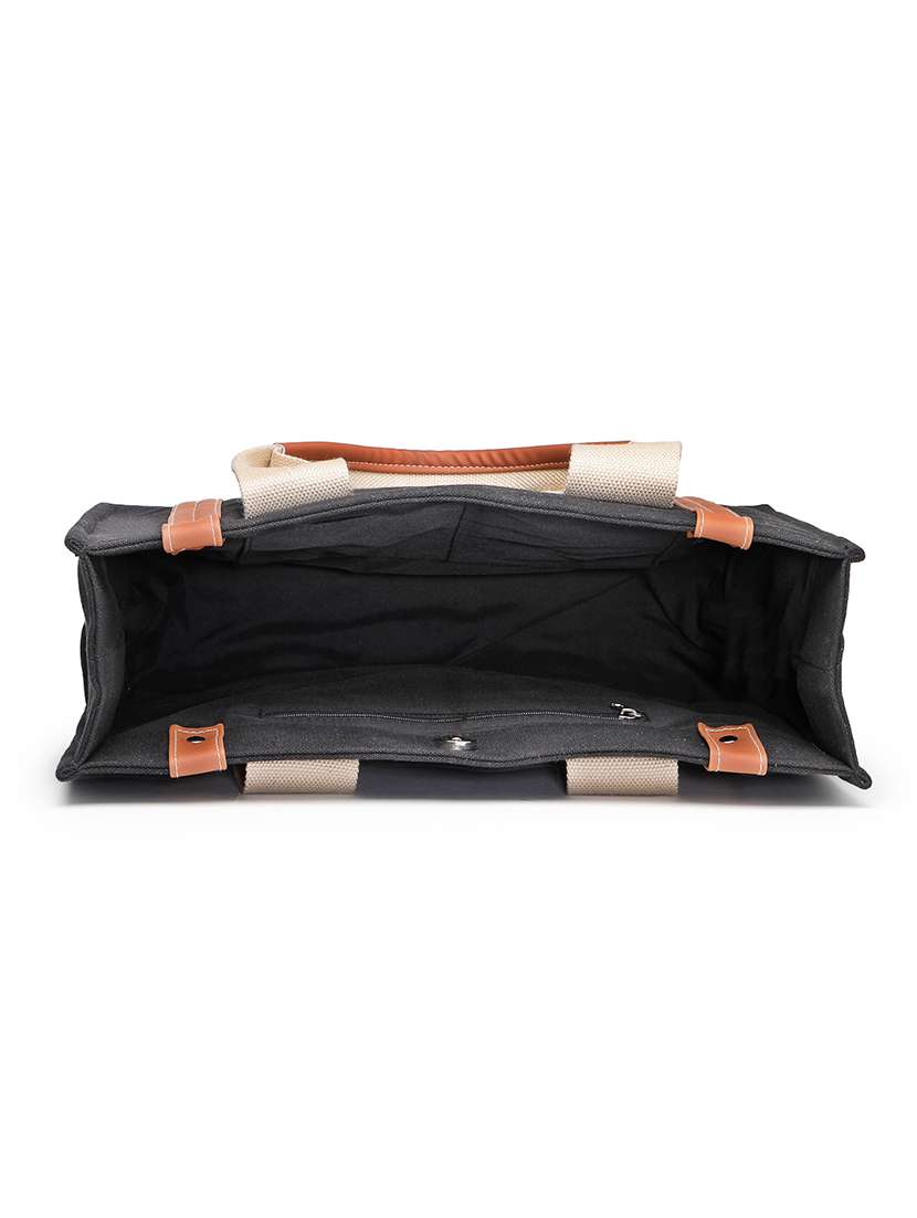 women solid black canvas handbag - 22347112 -  Standard Image - 2