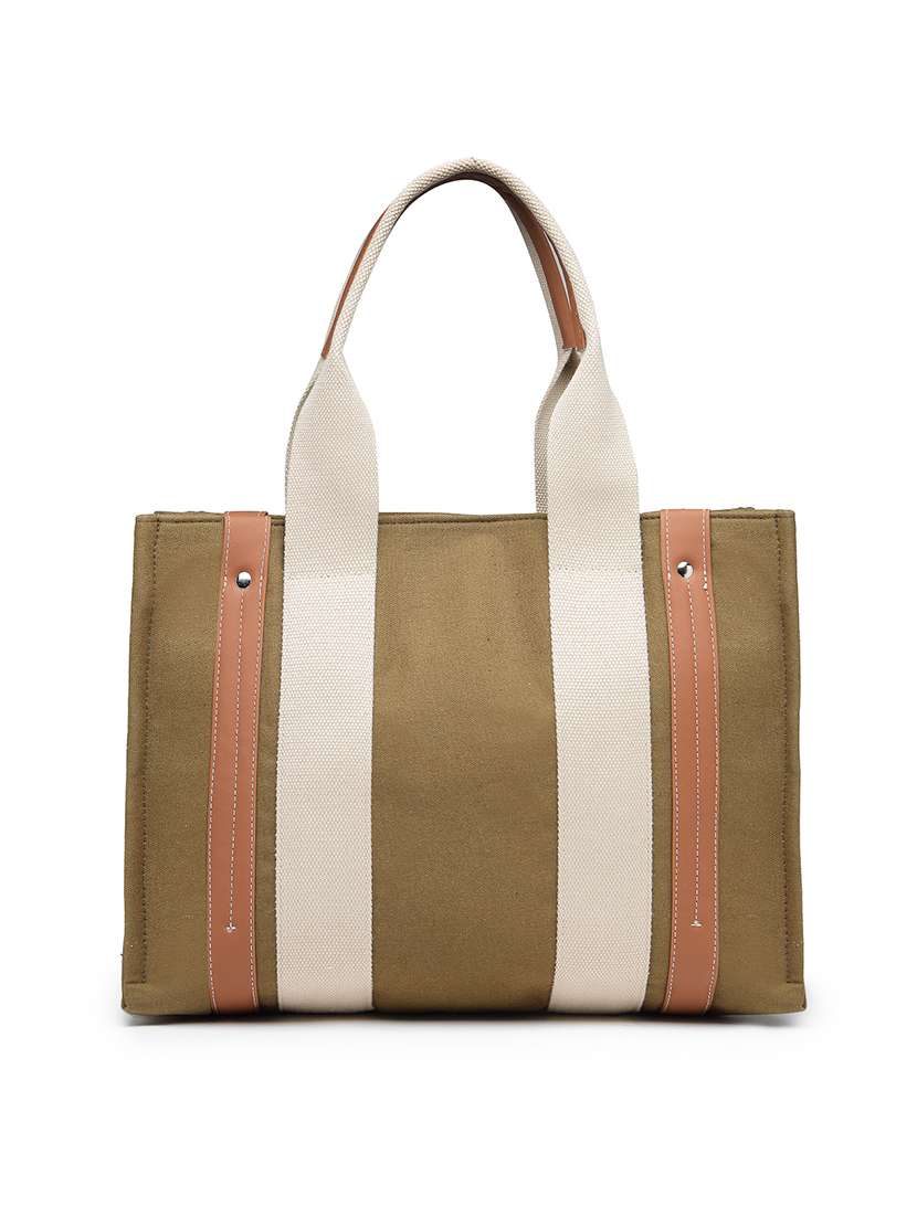 women solid canvas handbag