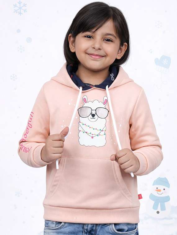 girls pack of 3 printed long sleeve hooded sweatshirt - 22347152 -  Standard Image - 2