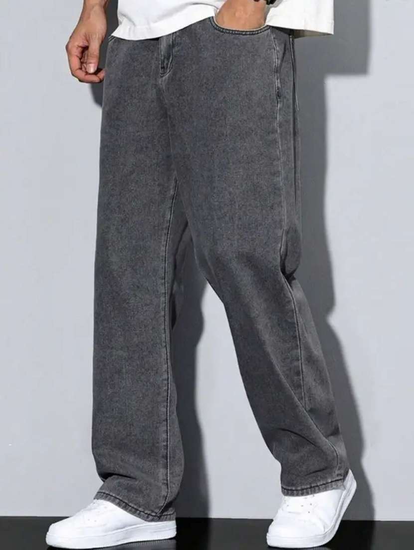 men solid mid rise baggy jeans  - 22348422 -  Standard Image - 2