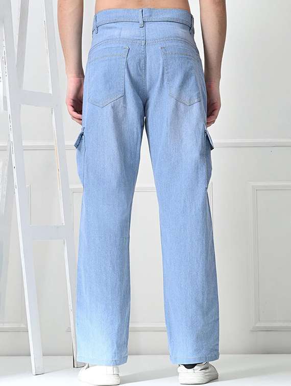 men solid mid rise denim cargo - 22348744 -  Standard Image - 2