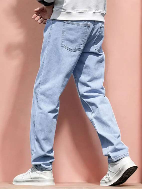 men solid mid rise relaxed fit jeans  - 22348848 -  Standard Image - 2