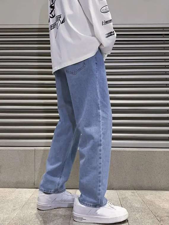 men solid mid rise baggy jeans  - 22348907 -  Standard Image - 2