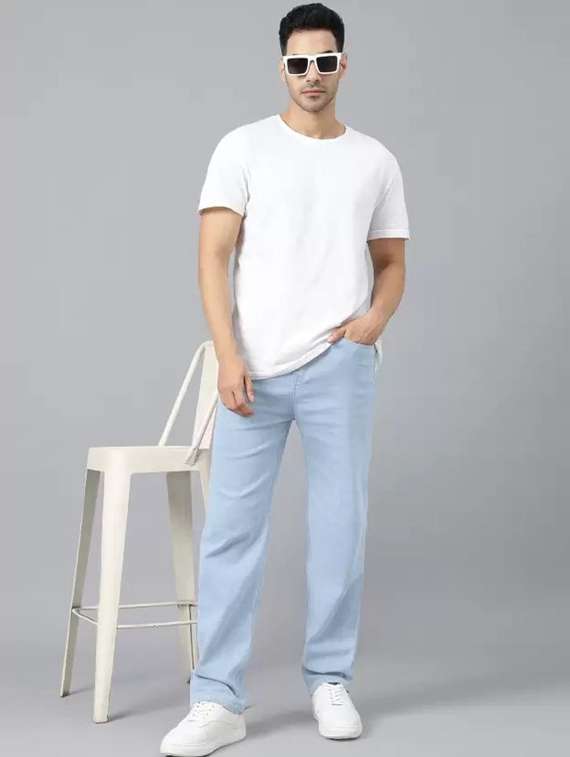 men solid mid rise straight fit jeans  - 22348966 -  Standard Image - 2