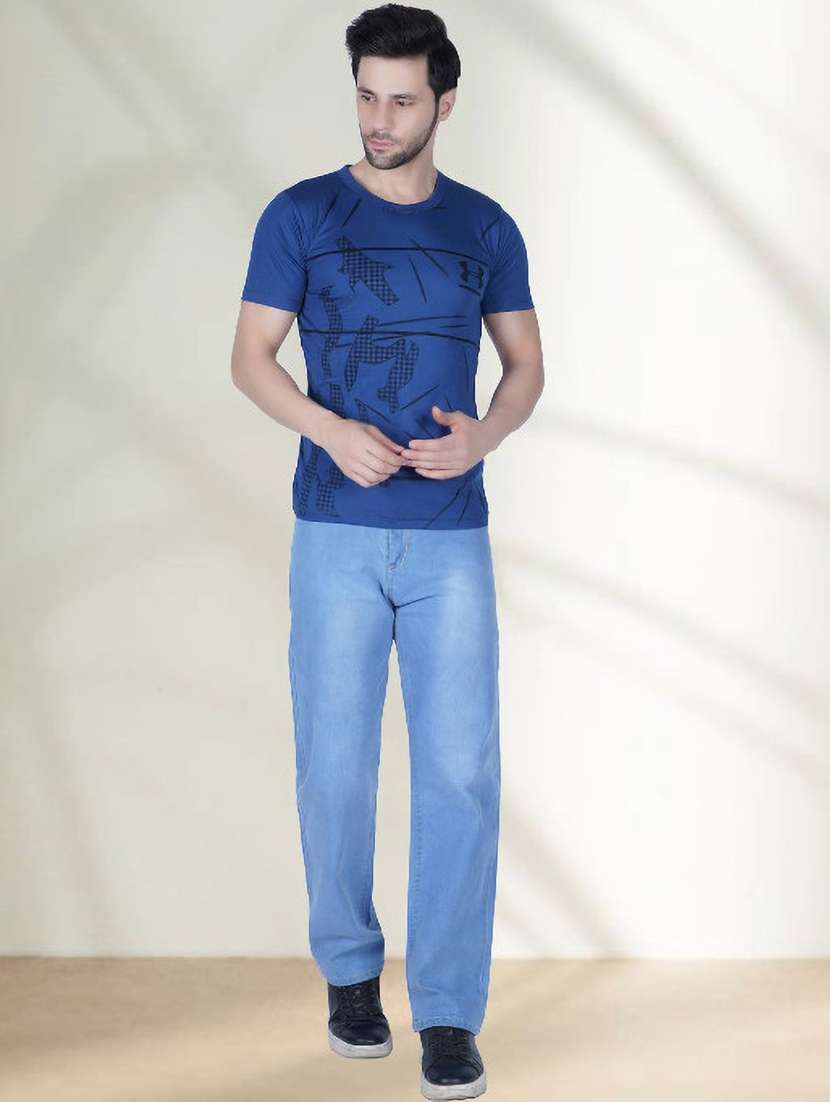 men washed mid rise straight fit jeans - 22348993 -  Standard Image - 2