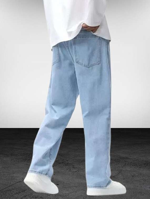 men washed mid rise relaxed fit jeans - 22349002 -  Standard Image - 2