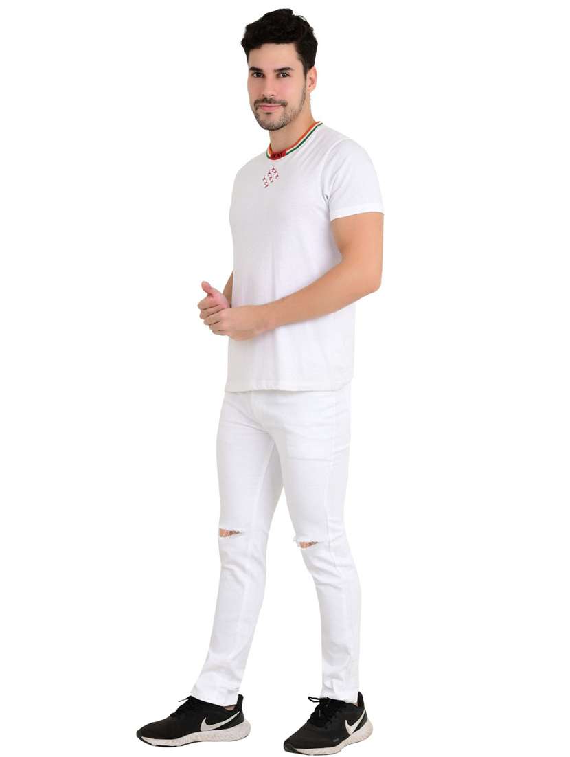 men slash knee mid rise slim fit jeans - 22349170 -  Standard Image - 2