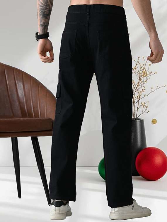 men solid mid rise denim cargo - 22349231 -  Standard Image - 2