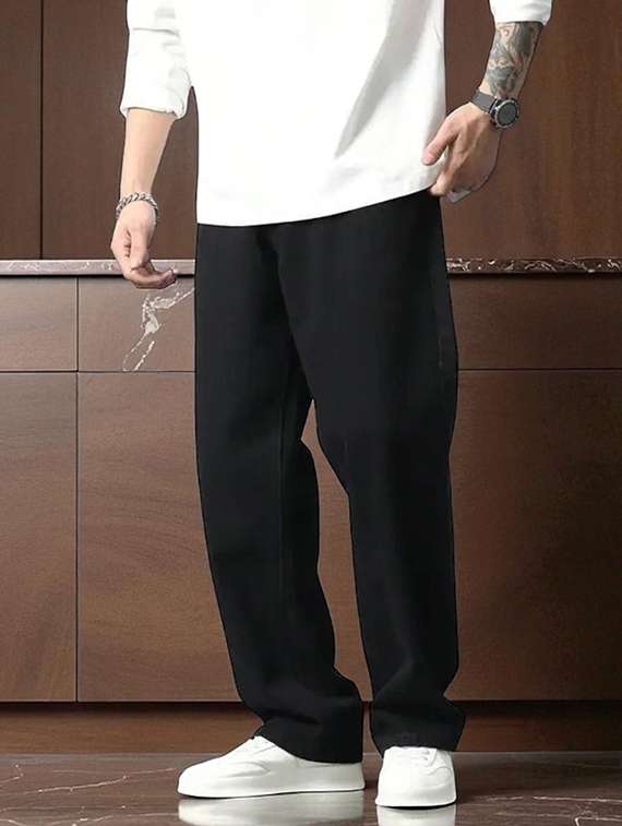 men solid mid rise relaxed fit jeans 