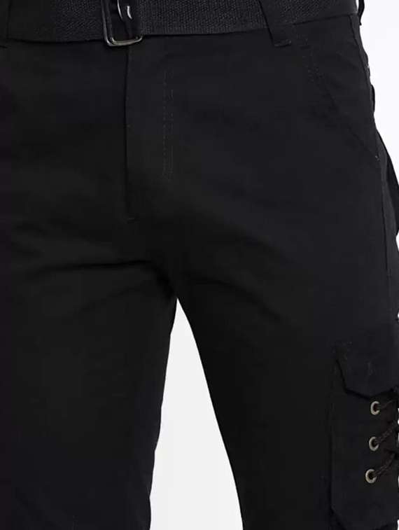 men solid mid rise denim cargo - 22351652 -  Standard Image - 2