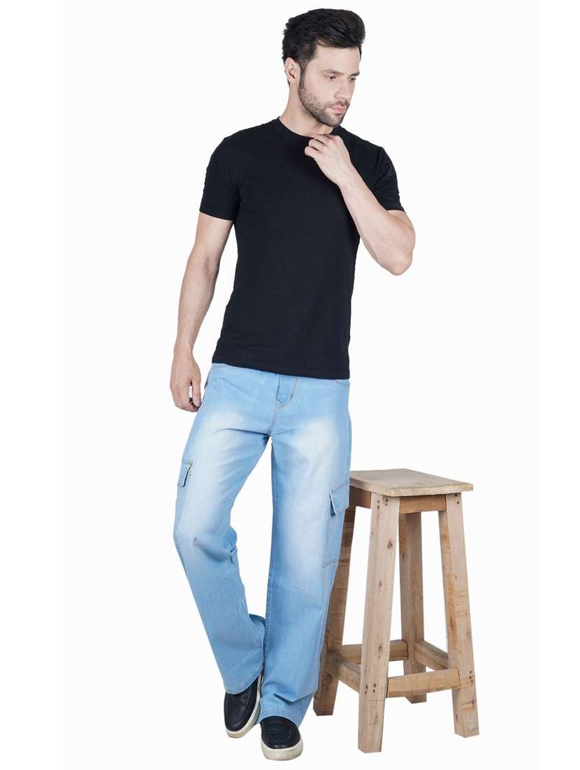 men solid mid rise denim cargo - 22352593 -  Standard Image - 2