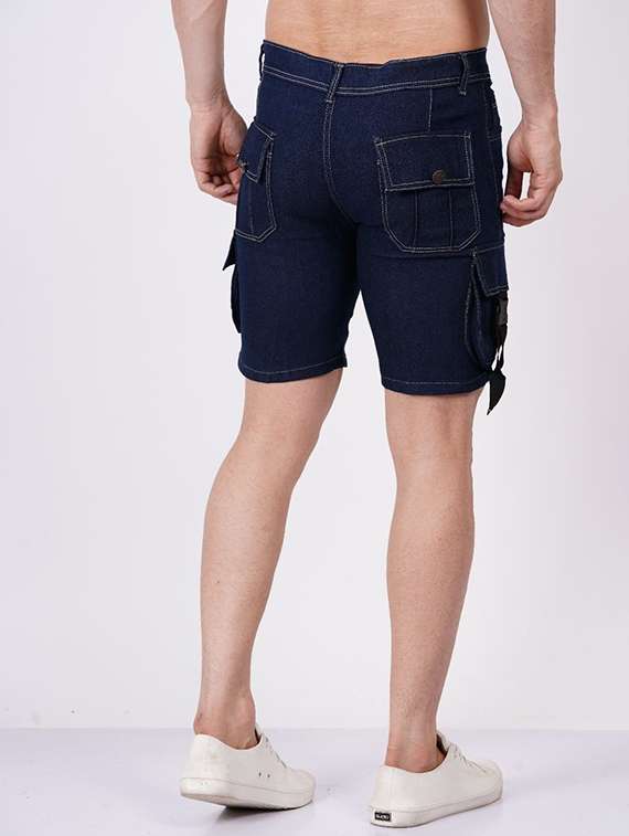 men solid mid rise denim cargo shorts - 22352847 -  Standard Image - 2