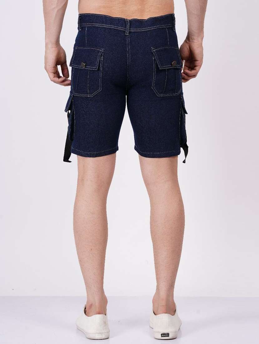 men solid mid rise denim cargo shorts - 22352880 -  Standard Image - 2