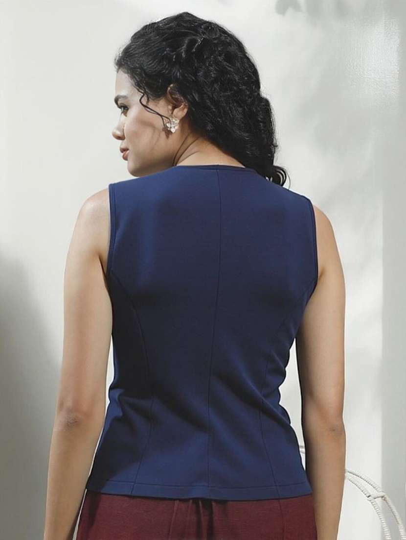 women solid sleeveless vest top - 22352990 -  Standard Image - 2