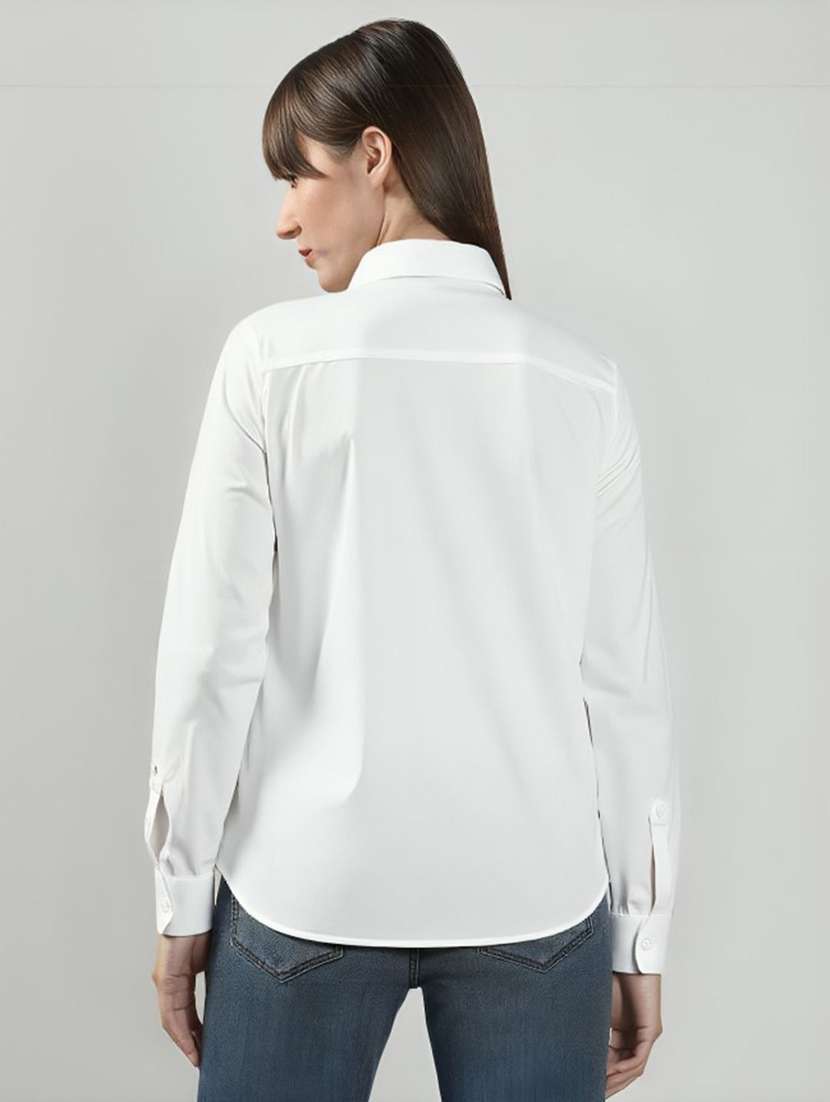 women printed collared long sleeve shirt - 22353106 -  Standard Image - 2