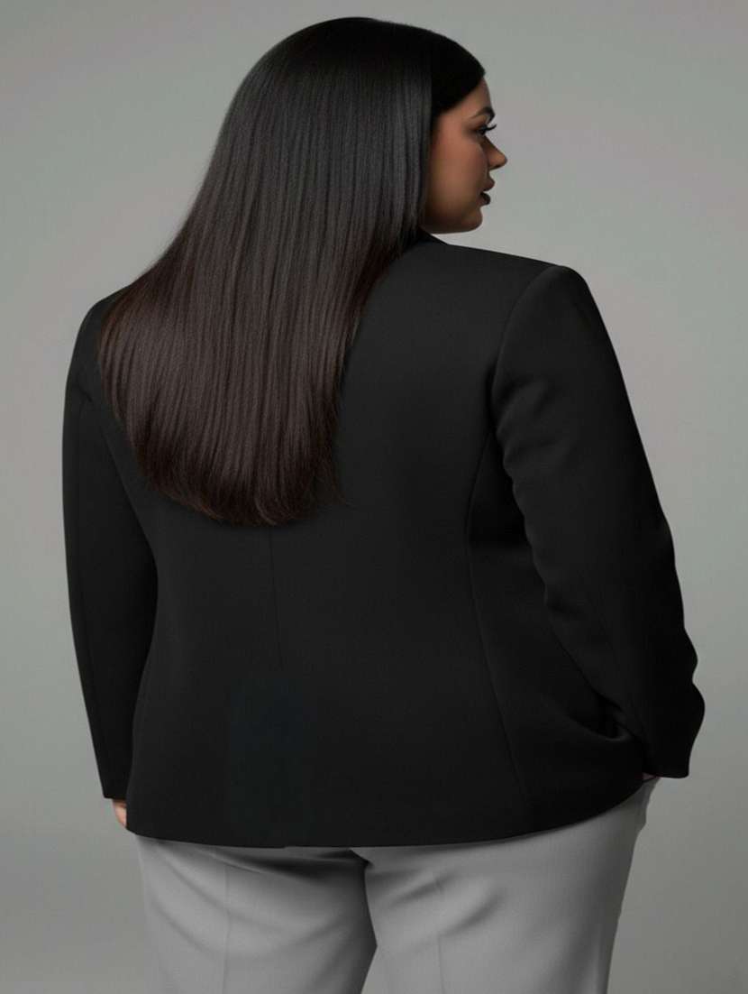 women solid long sleeve single breasted blazer - 22353355 -  Standard Image - 2