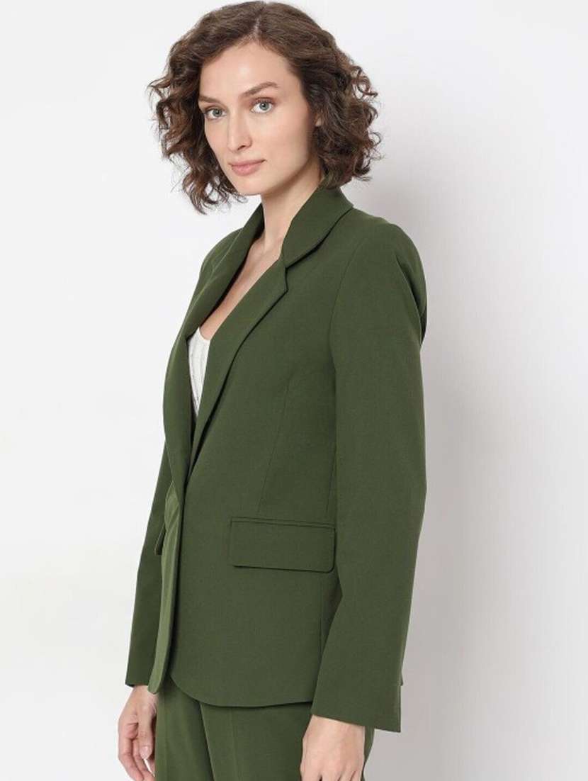 women solid long sleeve single breasted blazer - 22353374 -  Standard Image - 2