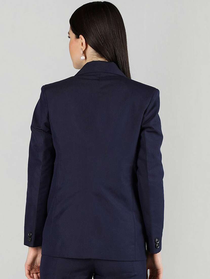 women solid long sleeve single breasted blazer - 22353375 -  Standard Image - 2