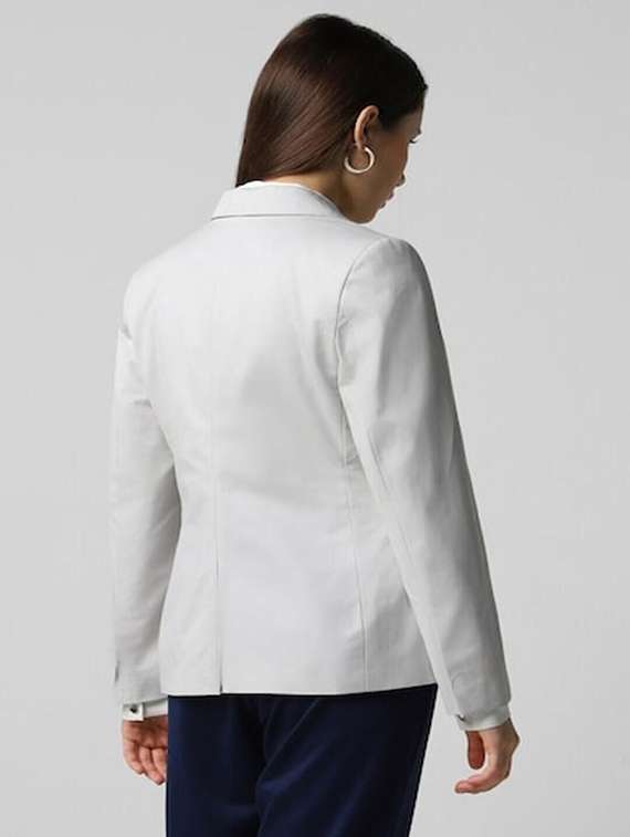 women solid long sleeve single breasted blazer - 22353376 -  Standard Image - 2
