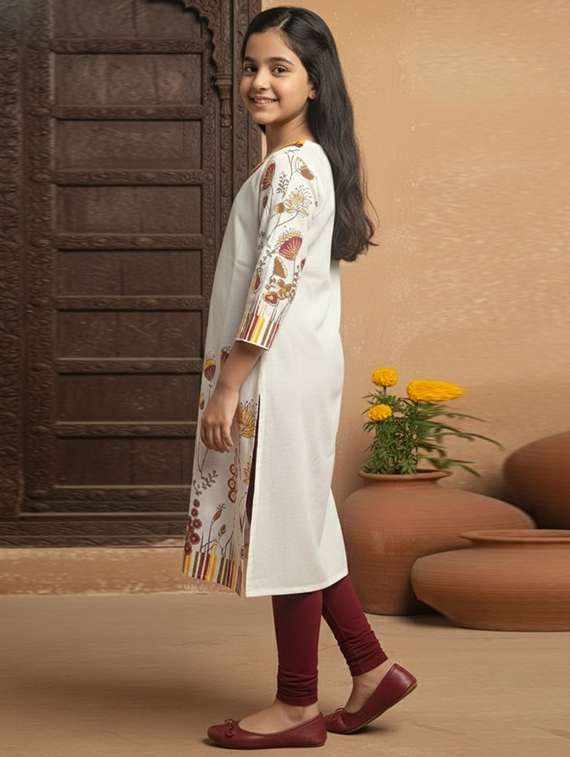 women printed three quarter sleeve straight kurta - 22353380 -  Standard Image - 2