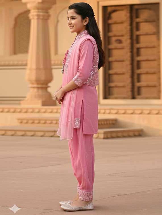 women embellished kurta and salwar set with dupatta - 22353405 -  Standard Image - 2