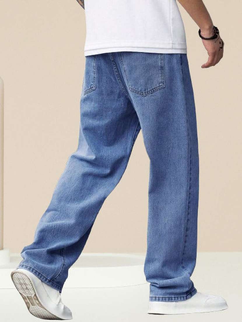 men plain mid rise full length jeans - 22353567 -  Standard Image - 2