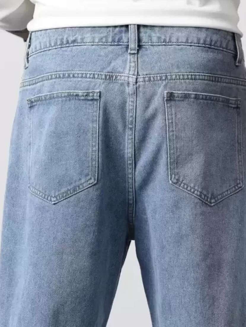 men plain mid rise full length jeans - 22353572 -  Standard Image - 2