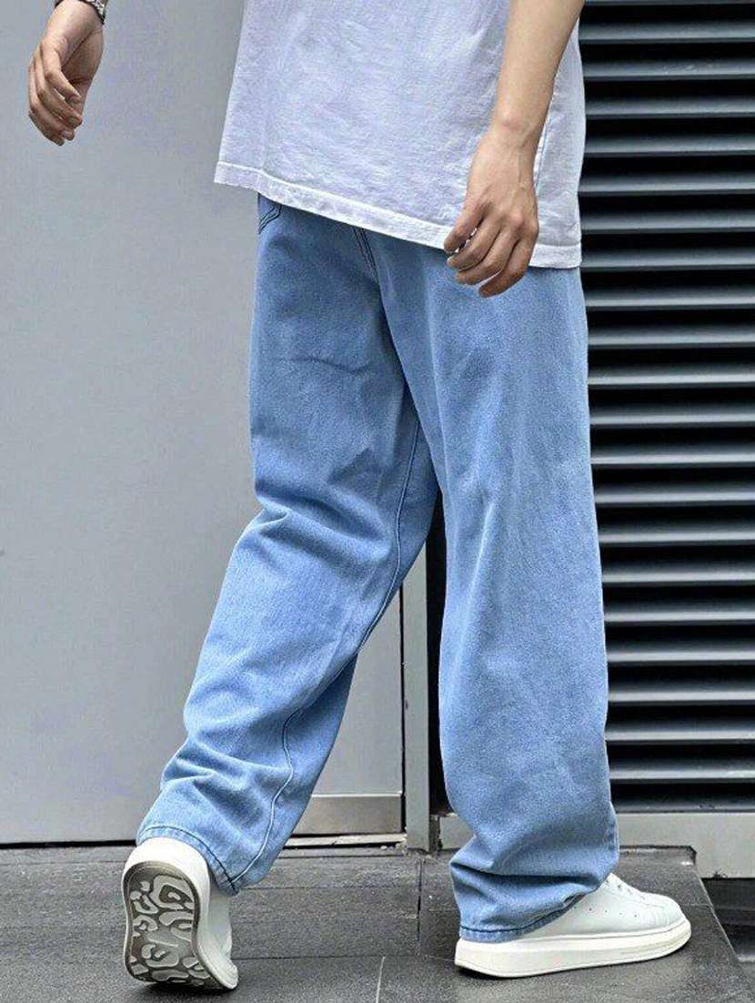 men plain mid rise full length jeans - 22353579 -  Standard Image - 2