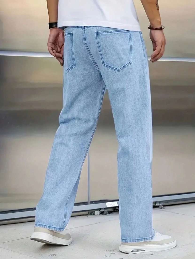 men plain mid rise full length jeans - 22353586 -  Standard Image - 2