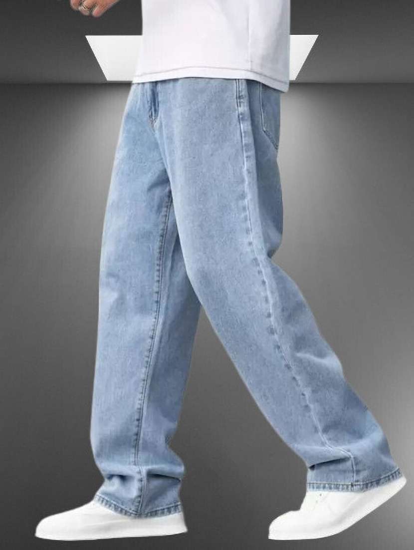 men plain mid rise full length jeans - 22353602 -  Standard Image - 2