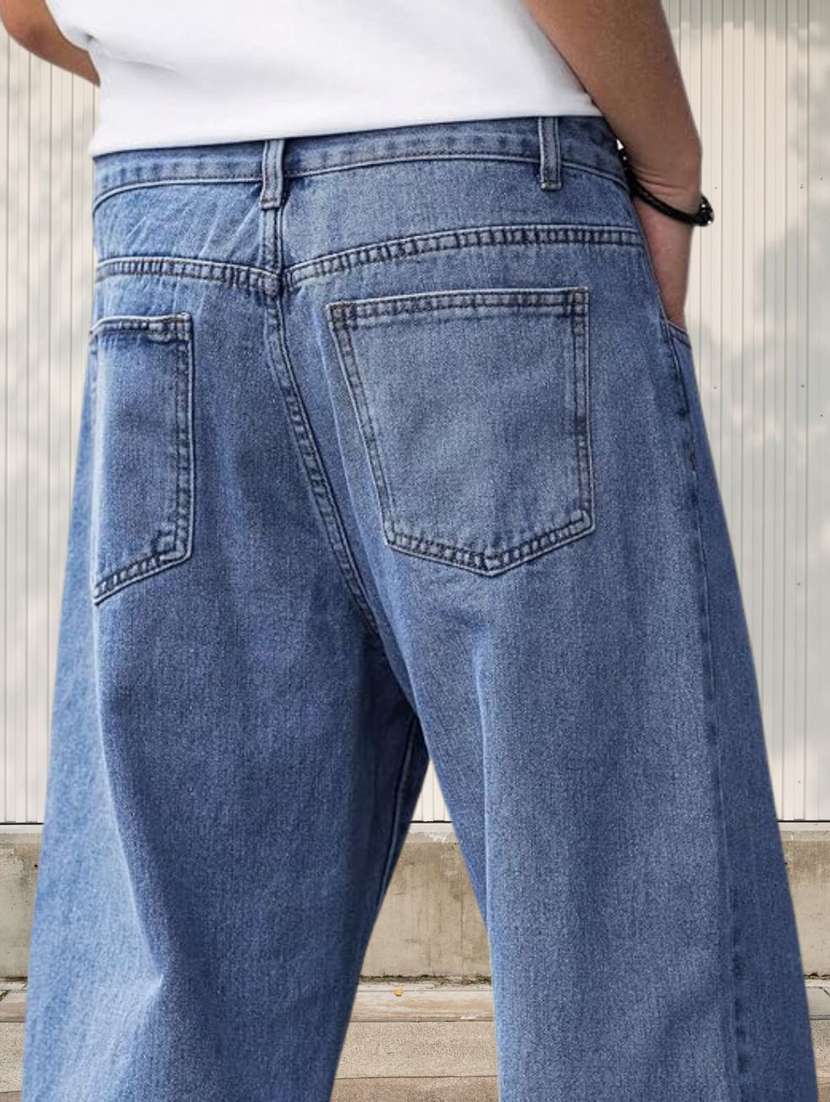men plain mid rise full length jeans - 22353603 -  Standard Image - 2