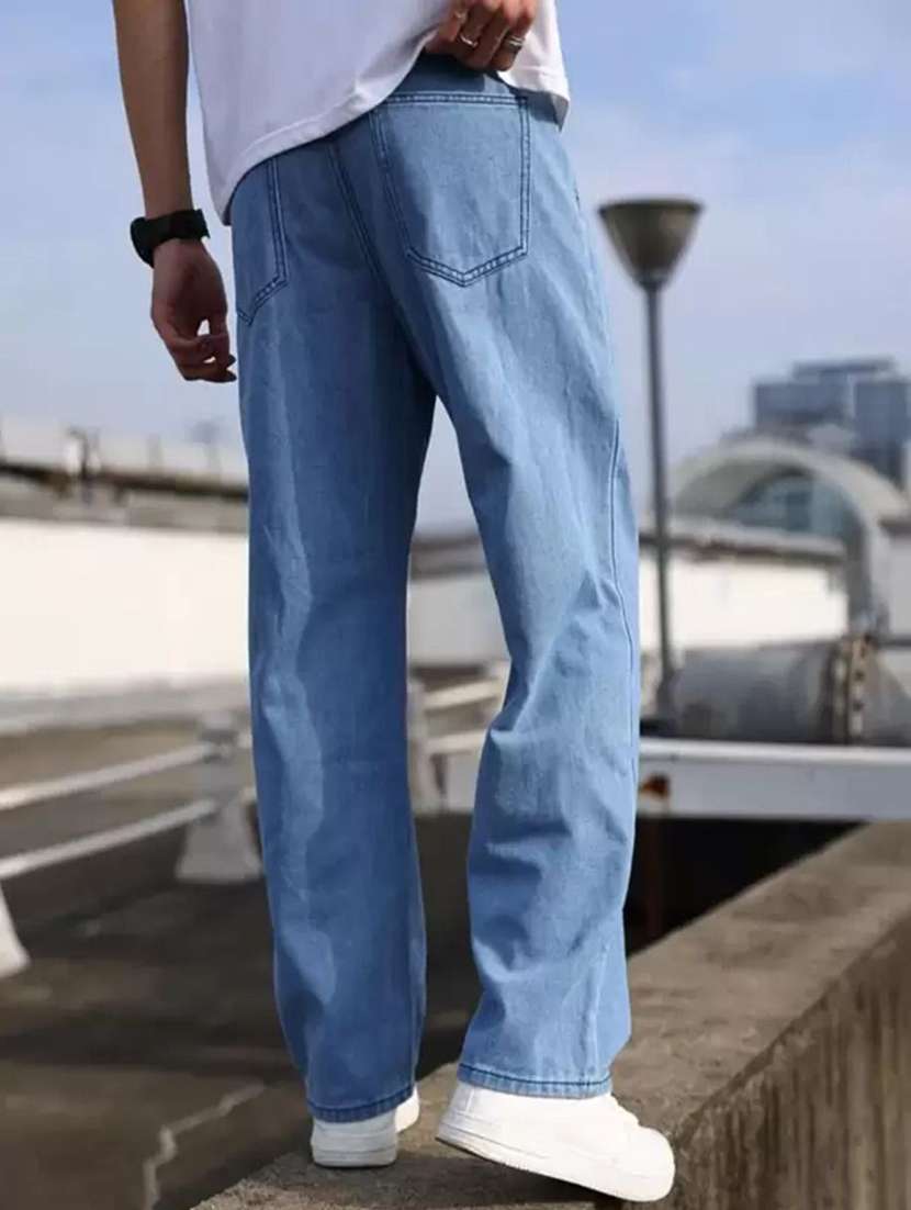 men plain mid rise full length jeans - 22353604 -  Standard Image - 2