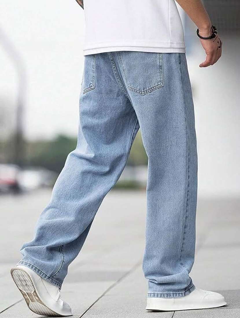 men plain mid rise full length jeans - 22353609 -  Standard Image - 2