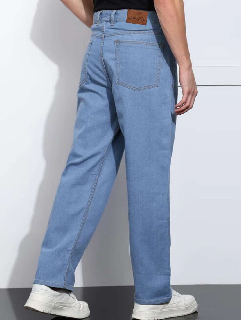 men plain mid rise full length jeans - 22353616 -  Standard Image - 2