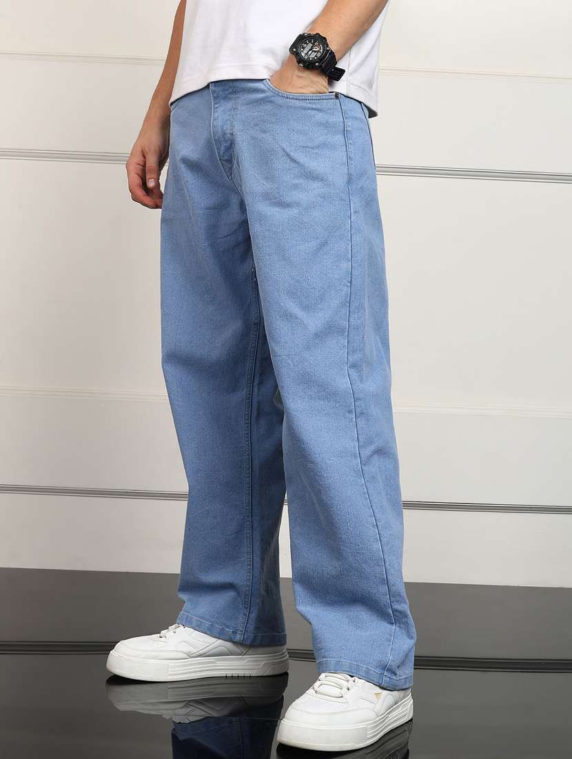 men plain mid rise full length jeans - 22353618 -  Standard Image - 2